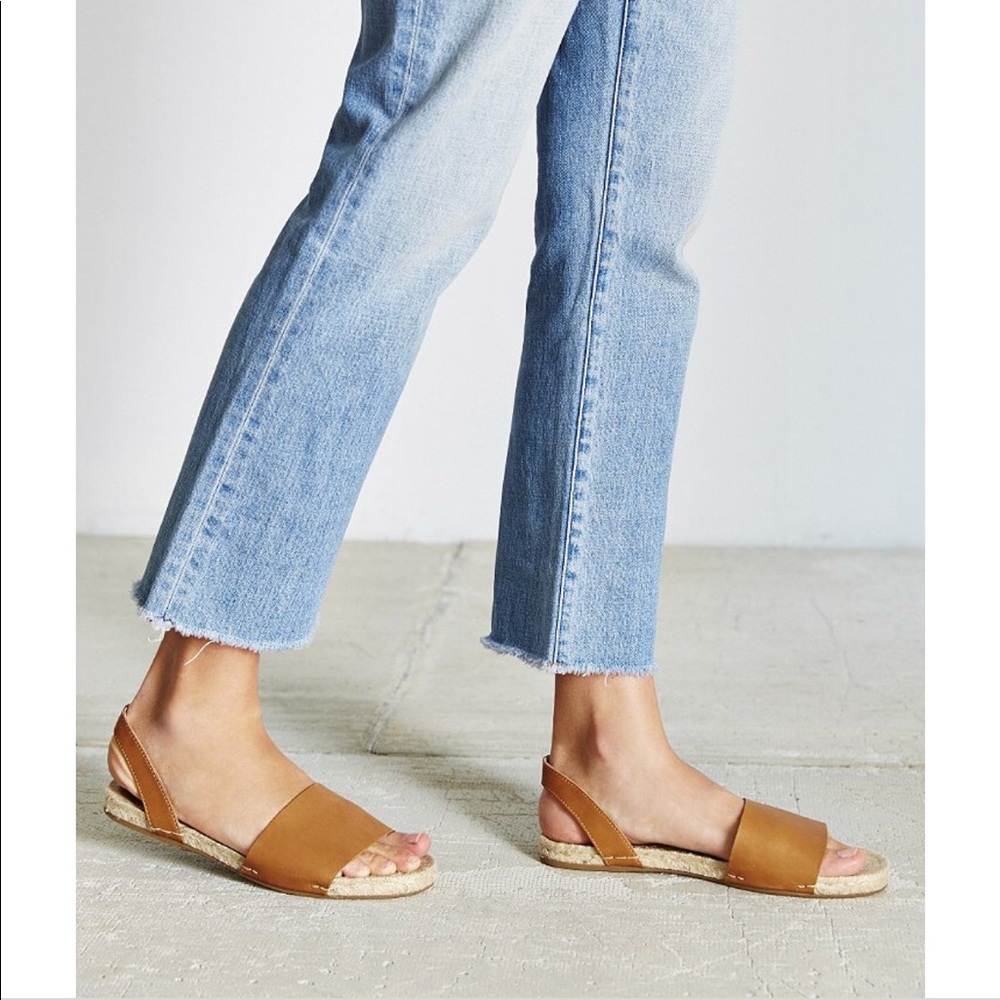 Soludos Brown Leather Slingback Sandals